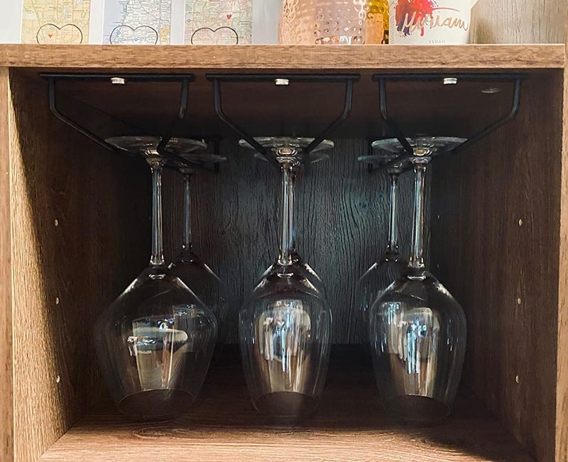 RedDreamer 14-Inch Black Wine Glass Rack, Under Cabinet Wine Glass Holder Stainless Steel Stemware Rack - Hanging Stemware Holder for Cabinet Kitchen Bar, Set of 4 - Image 4